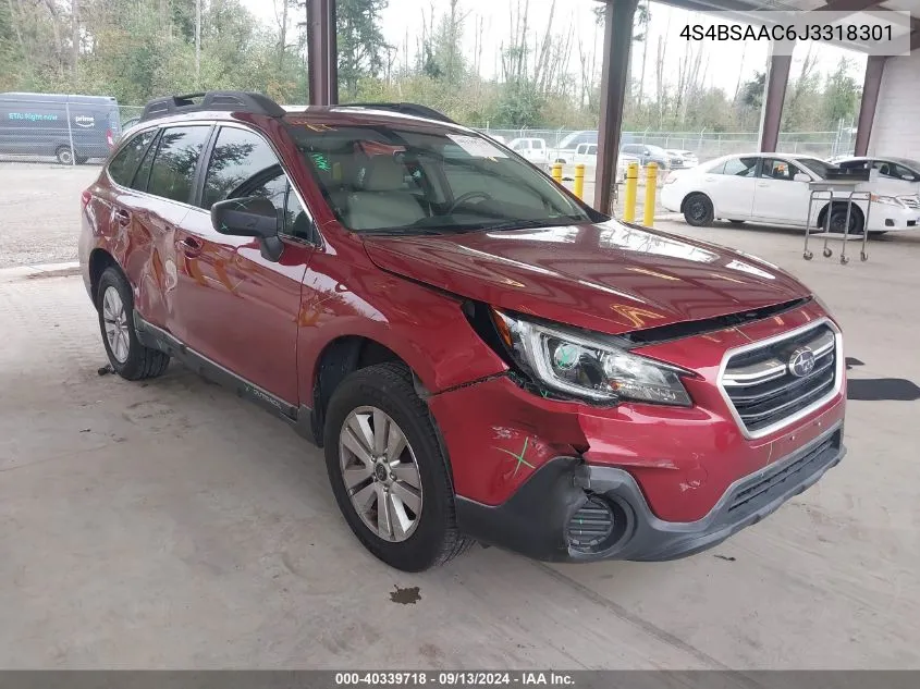 2018 Subaru Outback 2.5I VIN: 4S4BSAAC6J3318301 Lot: 40339718