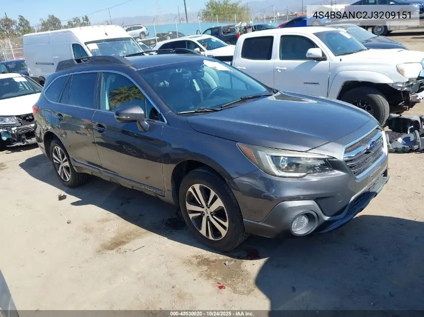 4S4BSANC2J3209151 2018 Subaru Outback 2.5I Limited