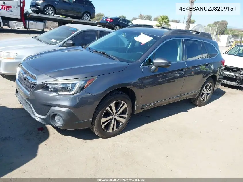 4S4BSANC2J3209151 2018 Subaru Outback 2.5I Limited