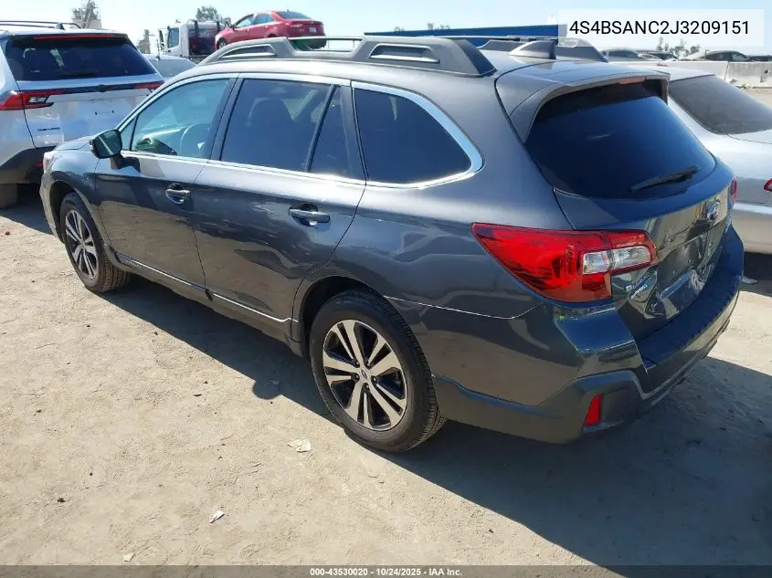 4S4BSANC2J3209151 2018 Subaru Outback 2.5I Limited