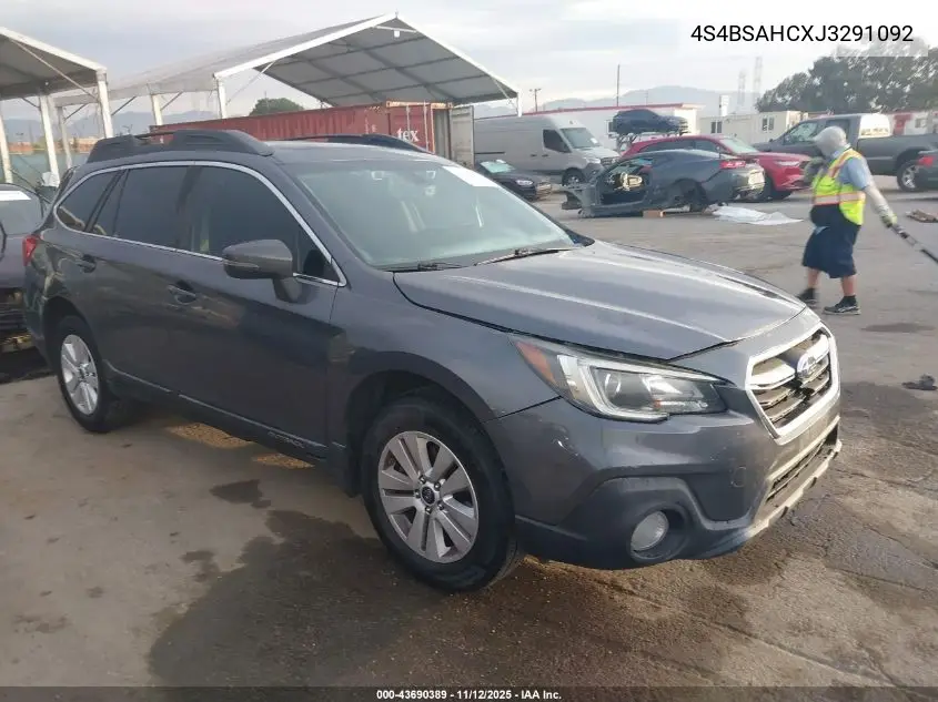 4S4BSAHCXJ3291092 2018 Subaru Outback 2.5I Premium