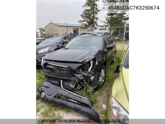 2019 Subaru Outback 2.5I VIN: 4S4BSDAC7K3250674 Lot: 20153694