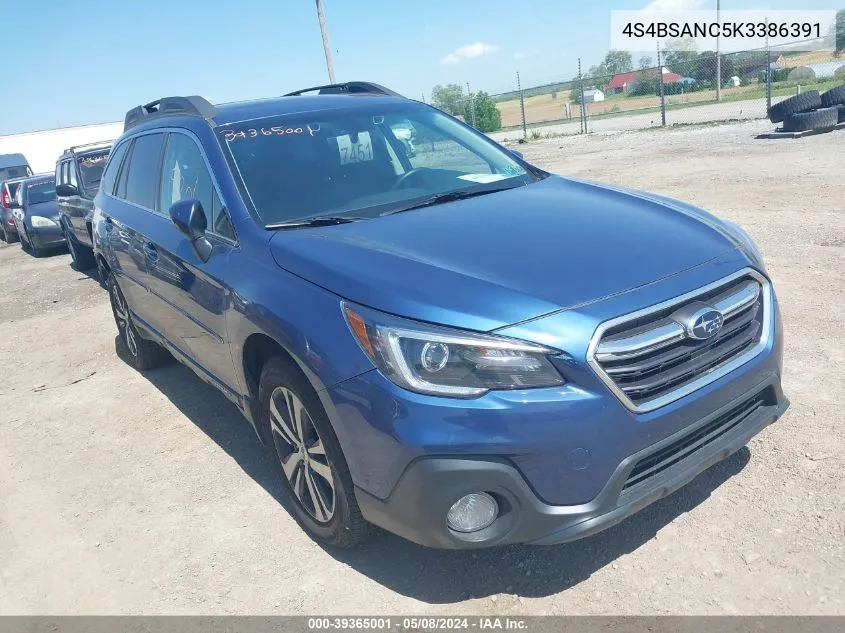 2019 Subaru Outback 2.5I Limited VIN: 4S4BSANC5K3386391 Lot: 39365001