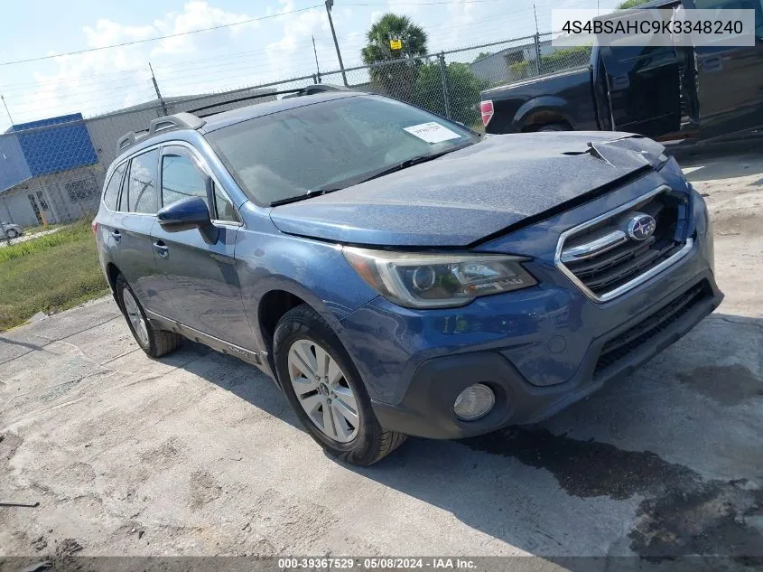 2019 Subaru Outback 2.5I Premium VIN: 4S4BSAHC9K3348240 Lot: 39367529