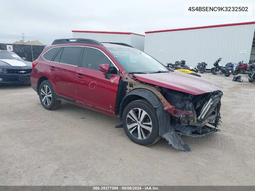 2019 Subaru Outback 3.6R Limited VIN: 4S4BSENC9K3232502 Lot: 39377398