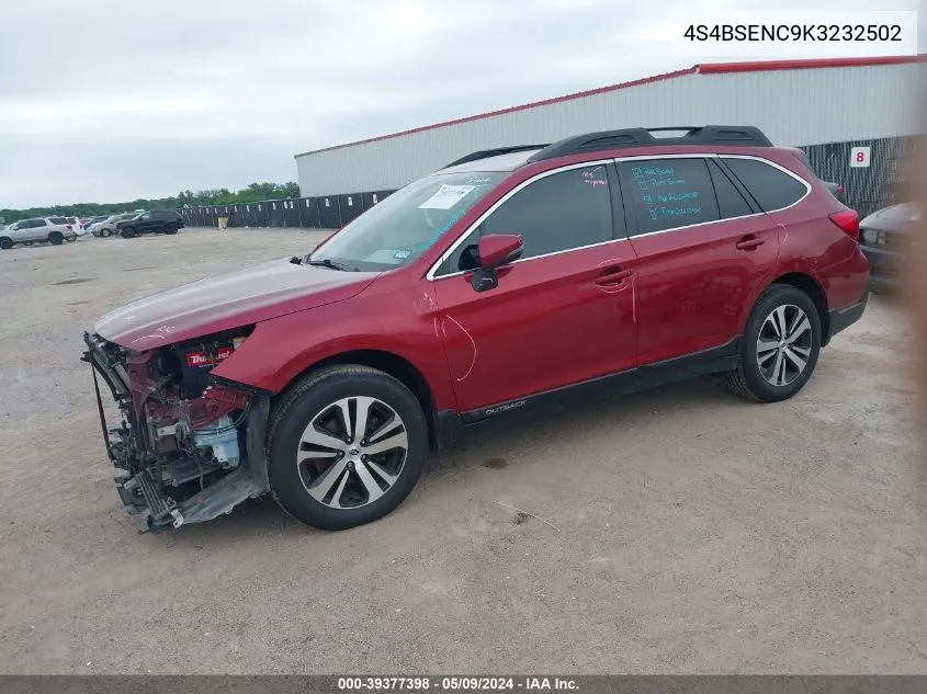 2019 Subaru Outback 3.6R Limited VIN: 4S4BSENC9K3232502 Lot: 39377398