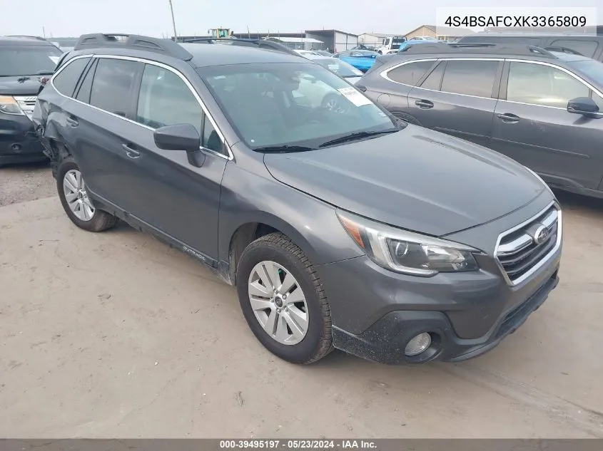 4S4BSAFCXK3365809 2019 Subaru Outback 2.5I Premium