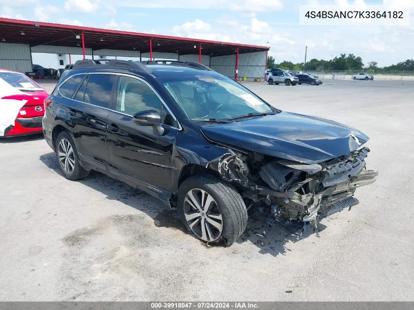 4S4BSANC7K3364182 2019 Subaru Outback 2.5I Limited