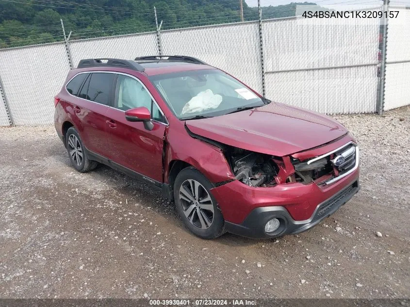 4S4BSANC1K3209157 2019 Subaru Outback 2.5I Limited