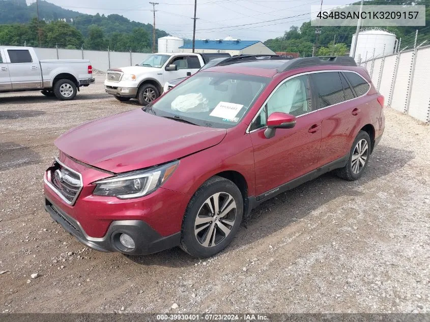 2019 Subaru Outback 2.5I Limited VIN: 4S4BSANC1K3209157 Lot: 39930401