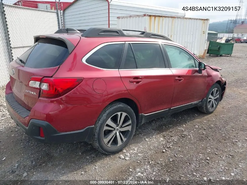 2019 Subaru Outback 2.5I Limited VIN: 4S4BSANC1K3209157 Lot: 39930401