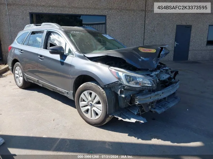 2019 Subaru Outback 2.5I Premium VIN: 4S4BSAFC2K3373595 Lot: 39951265