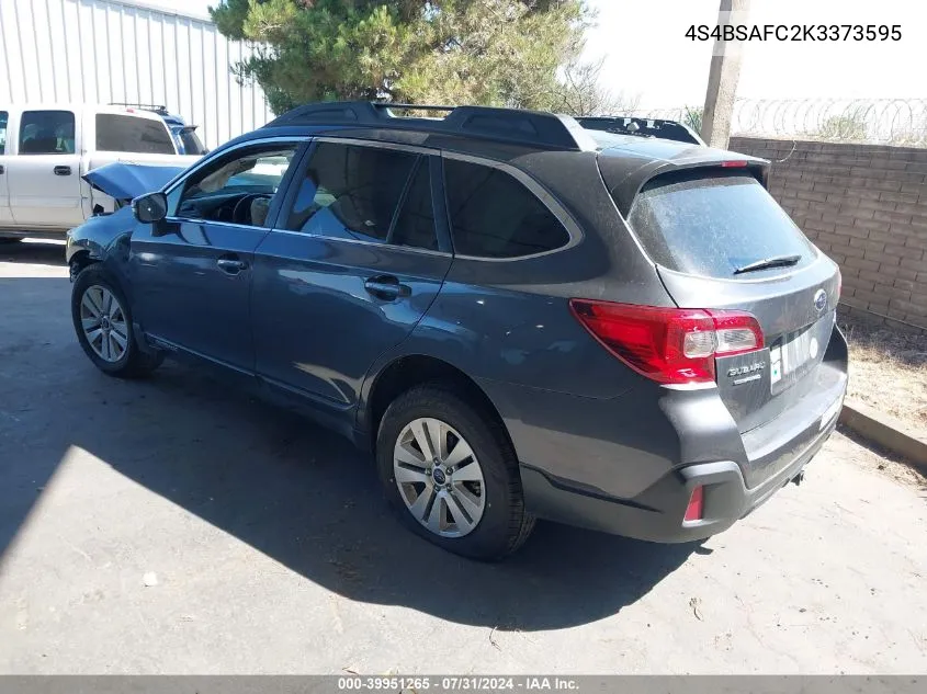 2019 Subaru Outback 2.5I Premium VIN: 4S4BSAFC2K3373595 Lot: 39951265