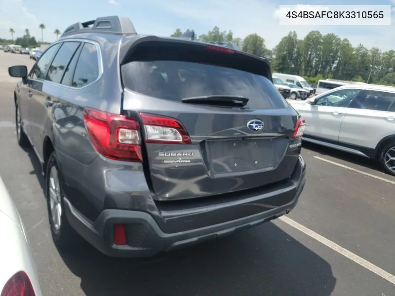 2019 Subaru Outback 2.5I Premium VIN: 4S4BSAFC8K3310565 Lot: 39975135