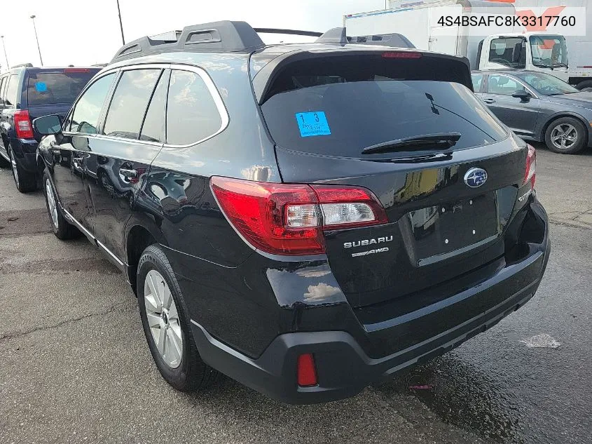 4S4BSAFC8K3317760 2019 Subaru Outback 2.5I Premium