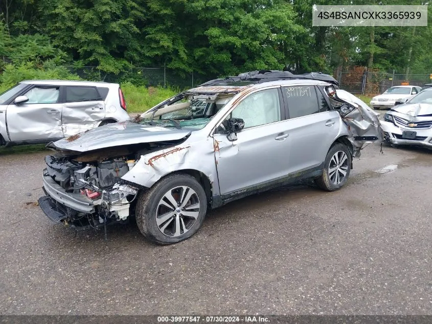 2019 Subaru Outback 2.5I Limited VIN: 4S4BSANCXK3365939 Lot: 39977547