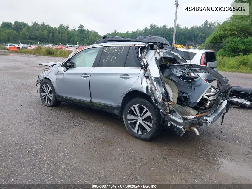 2019 Subaru Outback 2.5I Limited VIN: 4S4BSANCXK3365939 Lot: 39977547