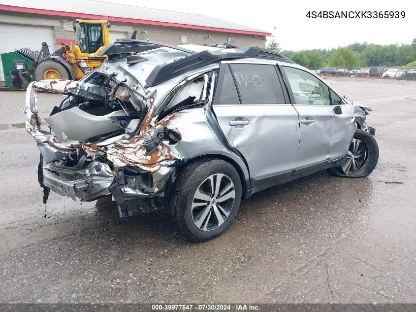 2019 Subaru Outback 2.5I Limited VIN: 4S4BSANCXK3365939 Lot: 39977547