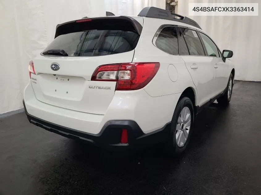 2019 Subaru Outback 2.5I Premium VIN: 4S4BSAFCXK3363414 Lot: 39981429