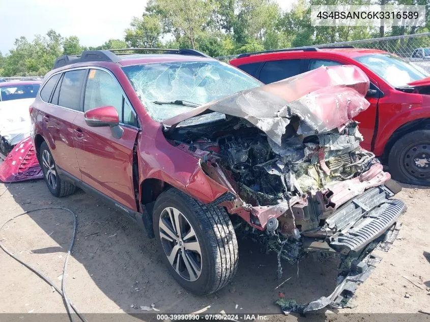 4S4BSANC6K3316589 2019 Subaru Outback 2.5I Limited