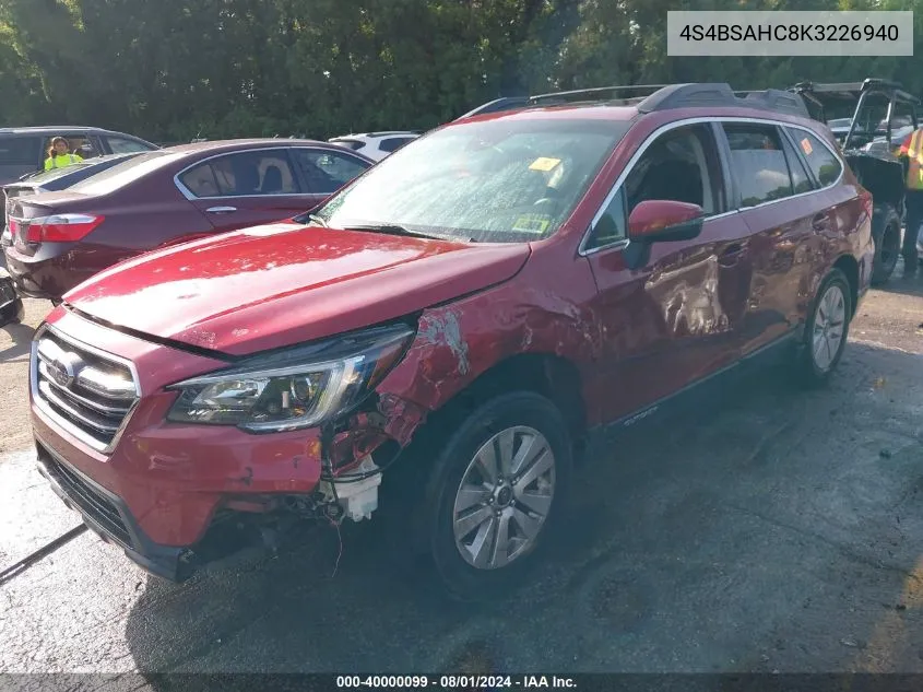 4S4BSAHC8K3226940 2019 Subaru Outback 2.5I Premium