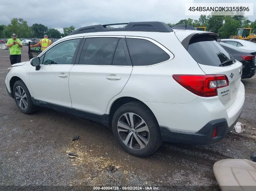 4S4BSANC0K3355596 2019 Subaru Outback 2.5I Limited