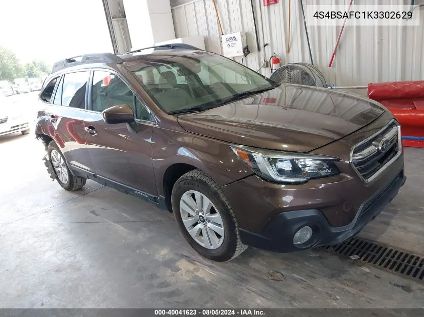 2019 Subaru Outback 2.5I Premium VIN: 4S4BSAFC1K3302629 Lot: 40041623