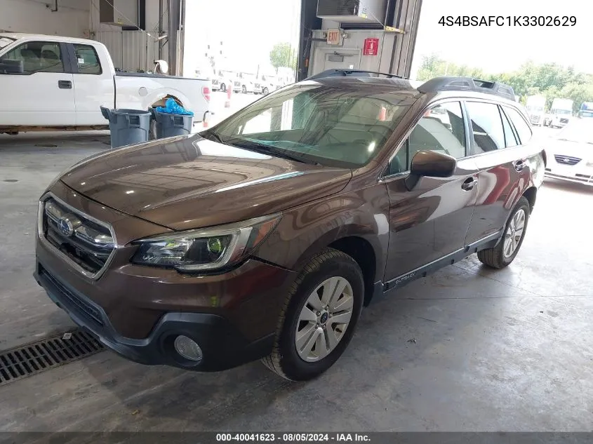 2019 Subaru Outback 2.5I Premium VIN: 4S4BSAFC1K3302629 Lot: 40041623