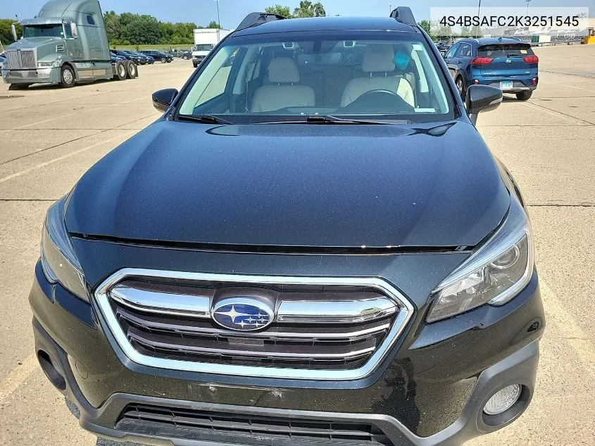 4S4BSAFC2K3251545 2019 Subaru Outback 2.5I Premium