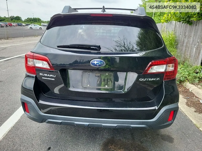 2019 Subaru Outback 2.5I Premium VIN: 4S4BSAFC9K3334082 Lot: 40082390