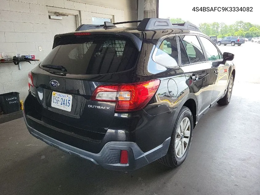 2019 Subaru Outback 2.5I Premium VIN: 4S4BSAFC9K3334082 Lot: 40082390