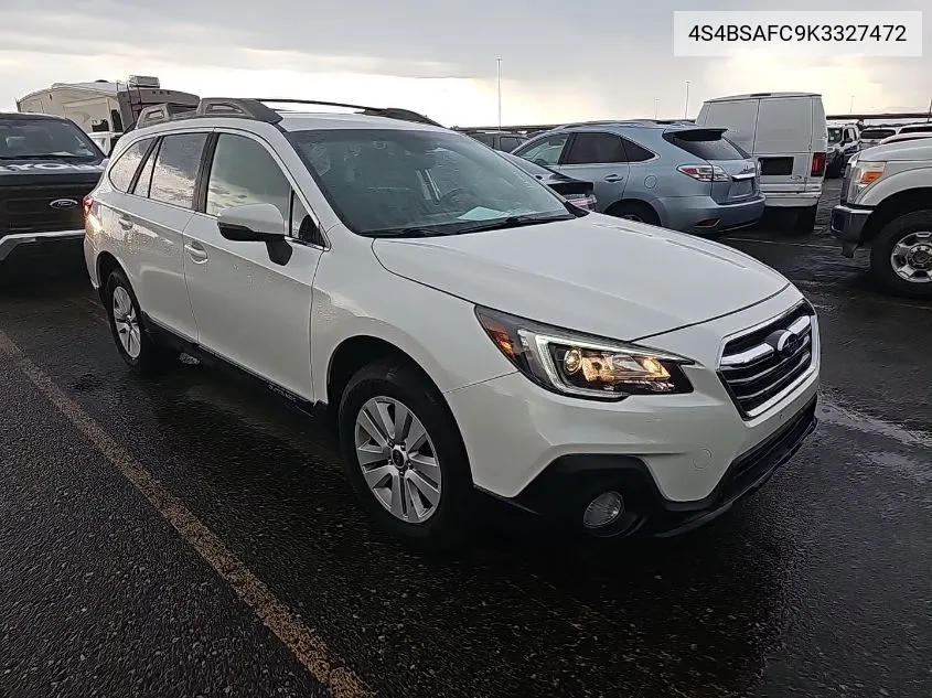 2019 Subaru Outback 2.5I Premium VIN: 4S4BSAFC9K3327472 Lot: 40147349