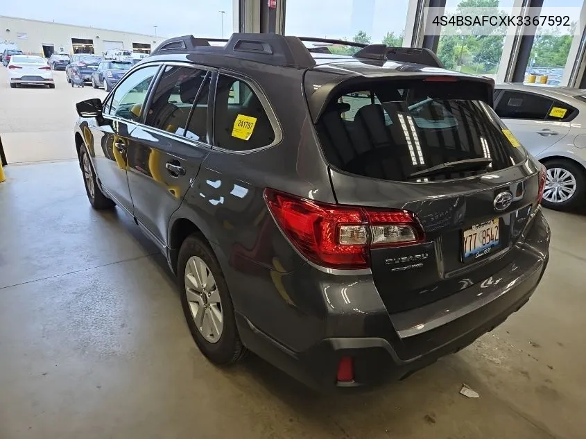 2019 Subaru Outback 2.5I Premium VIN: 4S4BSAFCXK3367592 Lot: 40157497