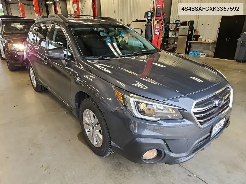 2019 Subaru Outback 2.5I Premium VIN: 4S4BSAFCXK3367592 Lot: 40157497