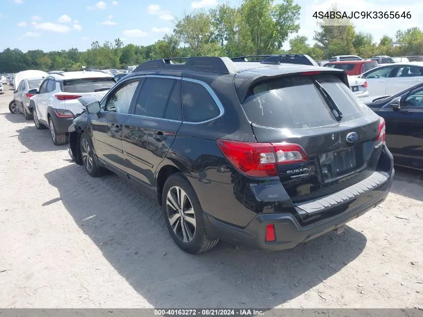 2019 Subaru Outback 2.5I Limited VIN: 4S4BSAJC9K3365646 Lot: 40163272