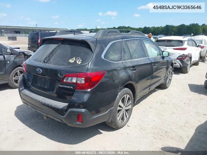 2019 Subaru Outback 2.5I Limited VIN: 4S4BSAJC9K3365646 Lot: 40163272