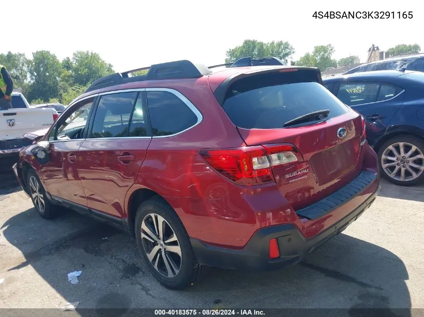 2019 Subaru Outback 2.5I Limited VIN: 4S4BSANC3K3291165 Lot: 40183575