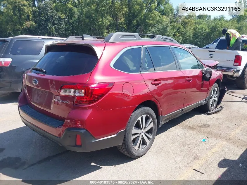 2019 Subaru Outback 2.5I Limited VIN: 4S4BSANC3K3291165 Lot: 40183575