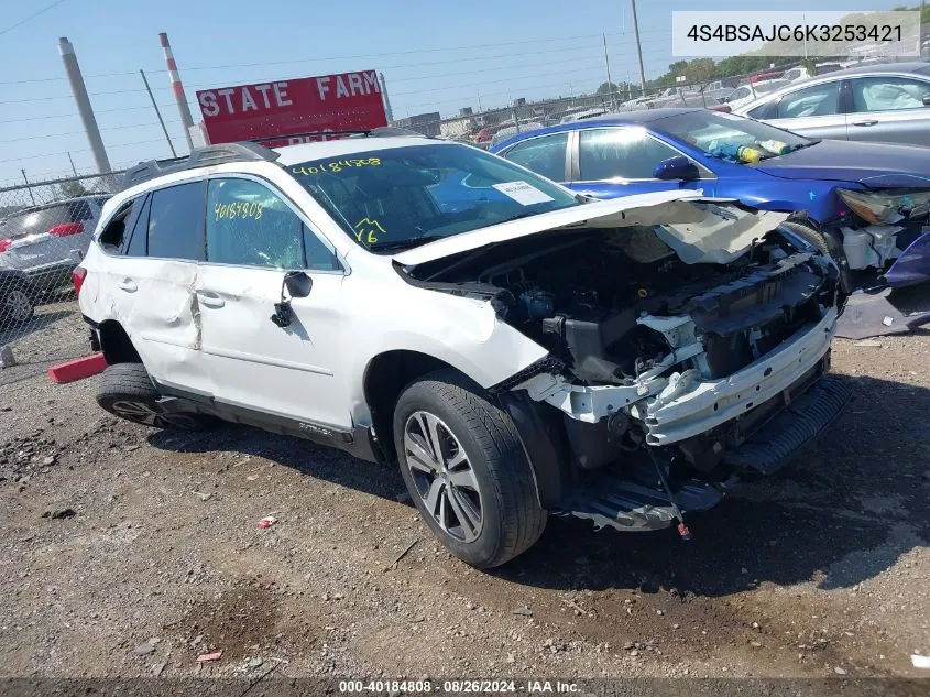 2019 Subaru Outback 2.5I Limited VIN: 4S4BSAJC6K3253421 Lot: 40184808