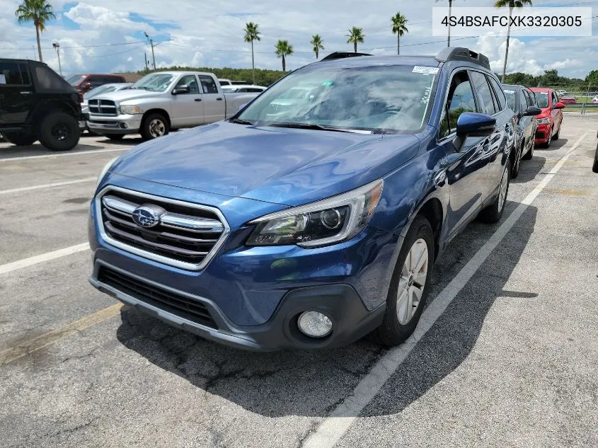 2019 Subaru Outback 2.5I Premium VIN: 4S4BSAFCXK3320305 Lot: 40249240