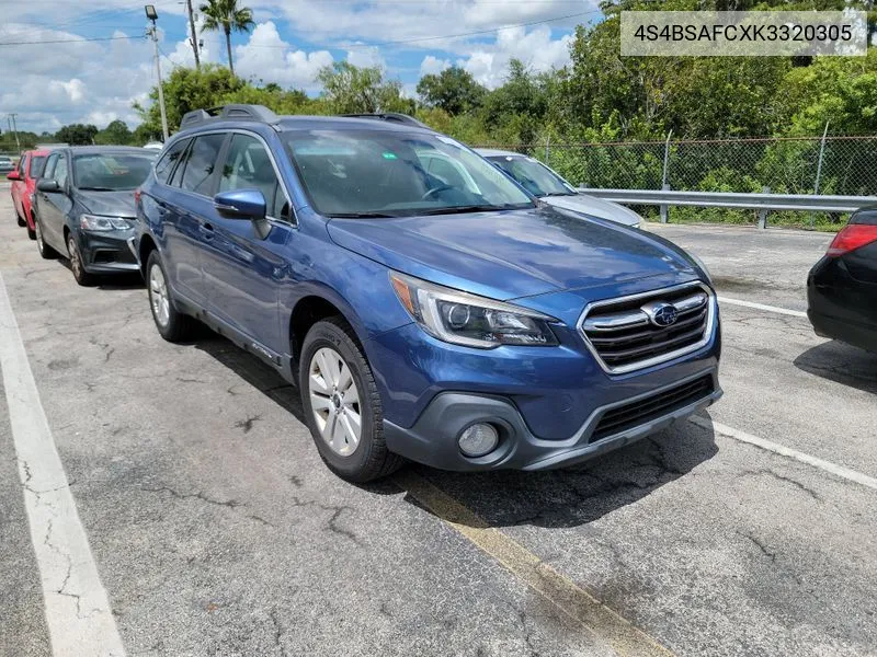 2019 Subaru Outback 2.5I Premium VIN: 4S4BSAFCXK3320305 Lot: 40249240