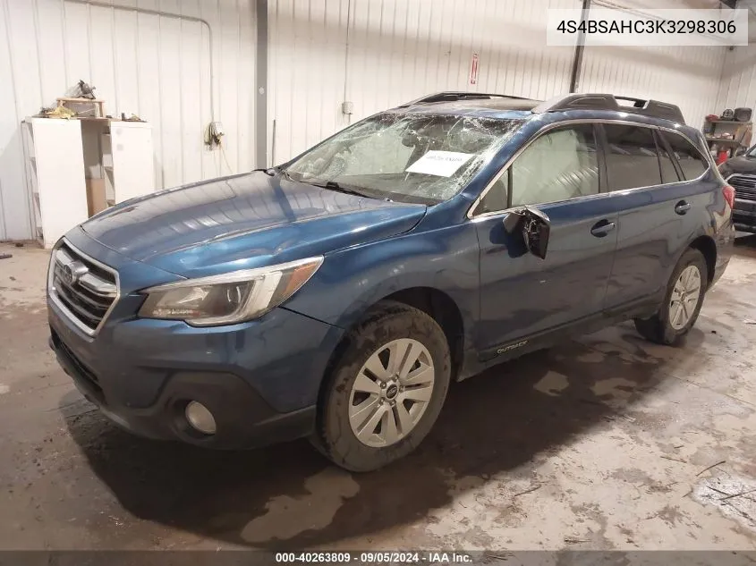 2019 Subaru Outback 2.5I Premium VIN: 4S4BSAHC3K3298306 Lot: 40263809