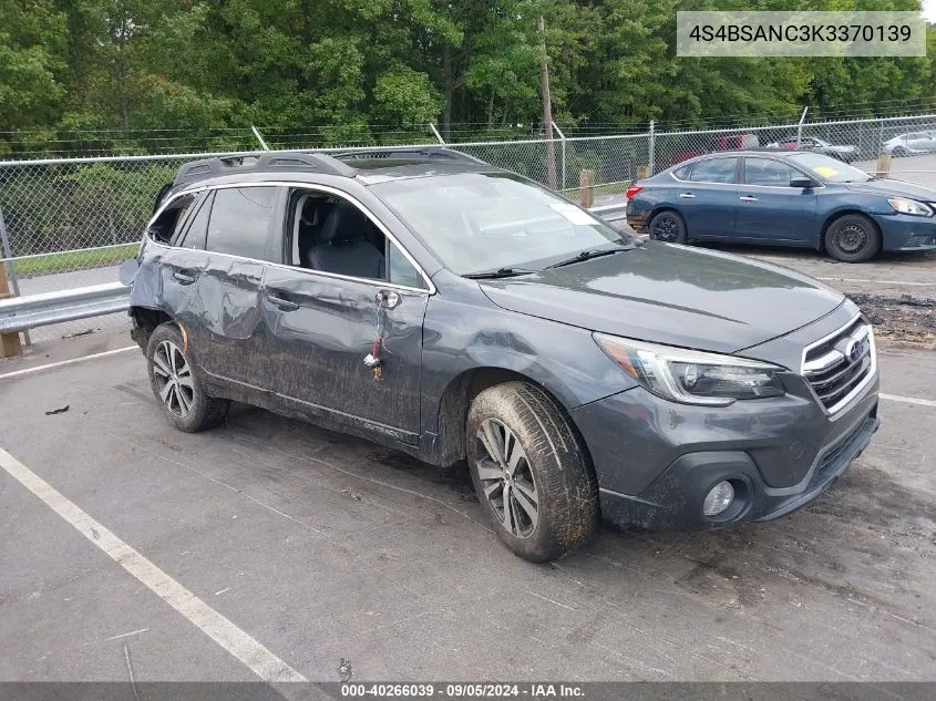 2019 Subaru Outback 2.5I Limited VIN: 4S4BSANC3K3370139 Lot: 40266039