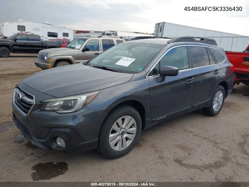 4S4BSAFC5K3336430 2019 Subaru Outback 2.5I Premium