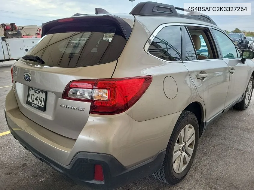 2019 Subaru Outback 2.5I Premium VIN: 4S4BSAFC2K3327264 Lot: 40291844