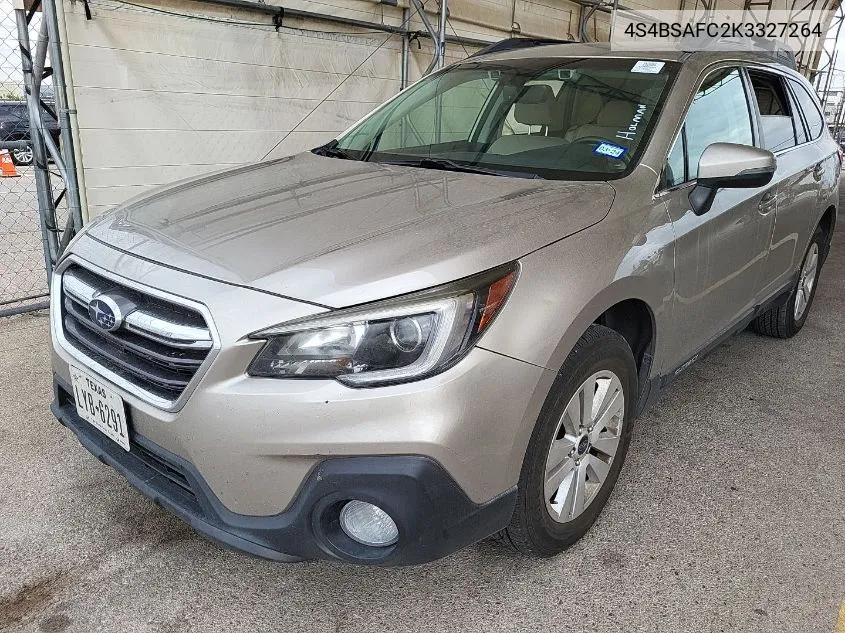 2019 Subaru Outback 2.5I Premium VIN: 4S4BSAFC2K3327264 Lot: 40291844