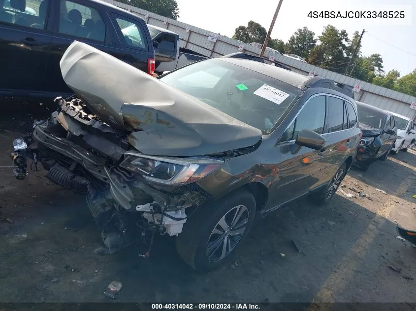 2019 Subaru Outback 2.5I Limited VIN: 4S4BSAJC0K3348525 Lot: 40314042