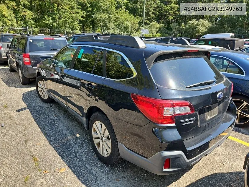 2019 Subaru Outback 2.5I Premium VIN: 4S4BSAFC2K3249763 Lot: 40364537