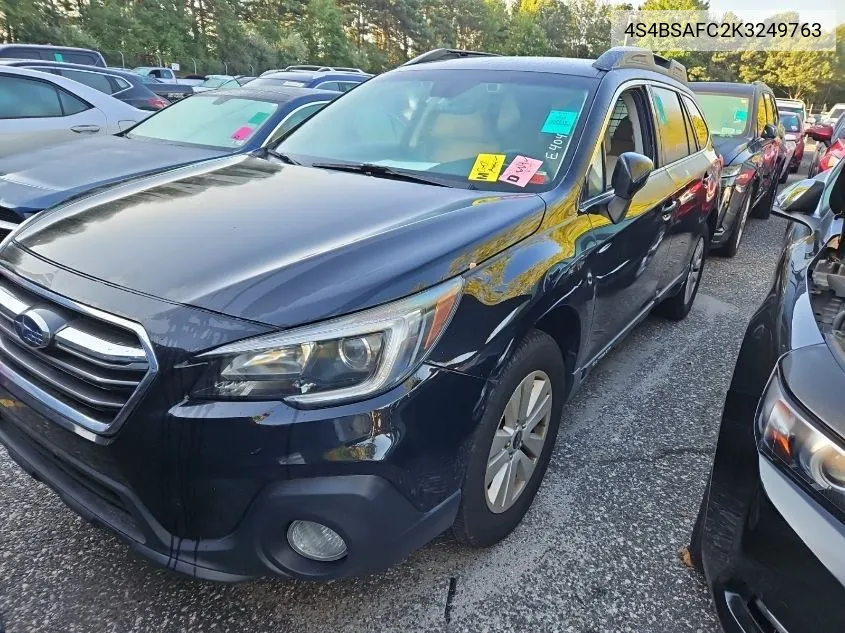 4S4BSAFC2K3249763 2019 Subaru Outback 2.5I Premium