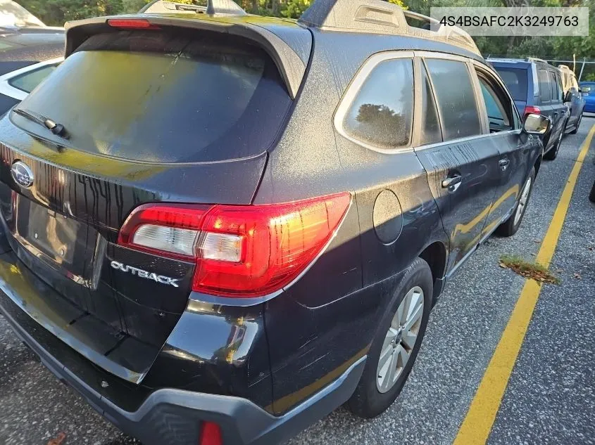 2019 Subaru Outback 2.5I Premium VIN: 4S4BSAFC2K3249763 Lot: 40364537